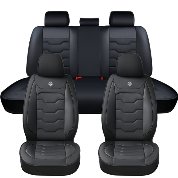 2017 for SUBARU FORESTER Car Seat Cover, Waterproof Faux Leather 5 Seats Full Set Wear Resistance Suitable for All Seasons, Black Car Seat Covers, Pet Car Seat Covers