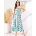 thumbnail image 4 of Vestido largo GRACE KARIN sin mangas con estampado floral verde XL, 4 of 7