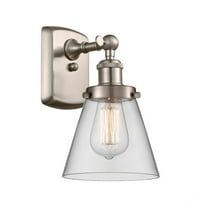 916-1W-SN-G62 Innovations Lighting Cone - 1 Light Wall Sconce In Industrial Style-11 Inches Tall and 6 Inches Wide-Brushed Satin Nickel Finish-Clear