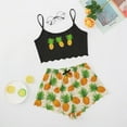 thumbnail image 3 of Conjunto de Pijama corto con estampado de dibujos animados para mujer, ropa de dormir de manga corta con cuello en V y pantalones cortos, Verano, 3 of 4