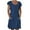 Blue, variant on Womens Fashion Cotton Linen Dress Solid Short Sleeve Casual Dress Swingcomfy Beach Sundress with Pokets Black