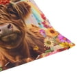 thumbnail image 7 of Highland Cow Flowers Rainbow Throw Pillow Covers Couch Pillowcases Decor for Bed Sofa 16" x 16", 7 of 7