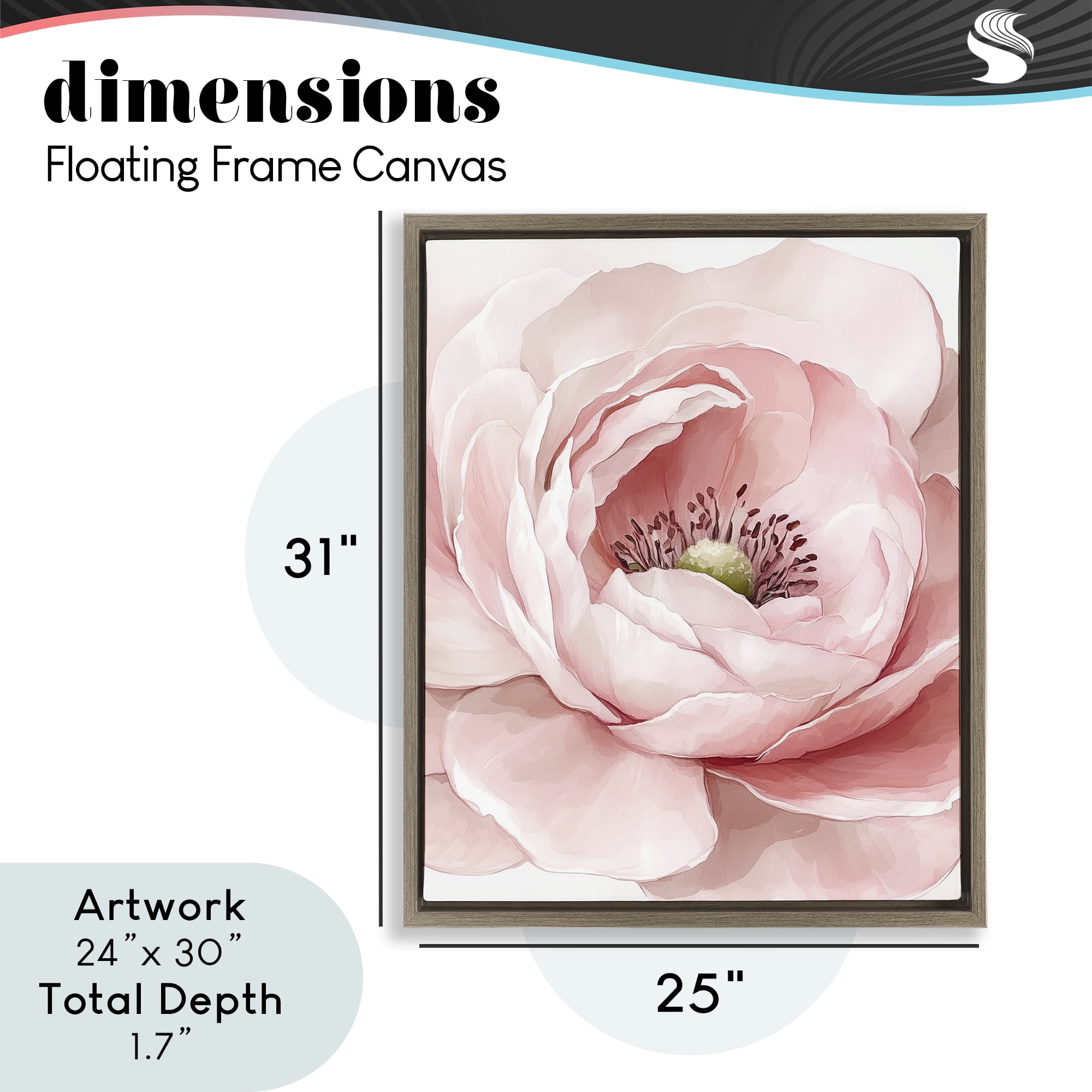 Fresh Rosy Close Up Petals Brown Framed Floater Canvas Wall Art, design by Christine Simpson Art