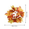 thumbnail image 3 of Fall Candle Rings with Artificial Maple Leaves and Berries 11. Wide Autumn Wreath for Table Centerpieces Thanksgiving Halloween Farmhouse Decor Wedding Candle Holder Decorations, 3 of 4
