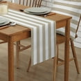 thumbnail image 2 of Table Runner Dresser Scarves 72 Inch Long, Minimalist Khaki and White Stripes Linen Dining Table Runners Modern Geometric Lines Art Tabletop Scarf for Wedding Holiday Party Kitchen, 2 of 7