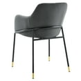 thumbnail image 5 of Side Dining Chair, Black Grey Gray, Velvet, Modern Contemporary, Mid Century Kitchen Room Cafe Bistro Restaurant Hospitality, 5 of 7