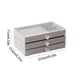 thumbnail image 3 of Caja Almacenamiento Joyas Terciopelo Tres Capas Caja Almacenamiento Tipo Cajón Multifuncional A Prueba Polvo (A) Embalaje Cartón, 3 of 9