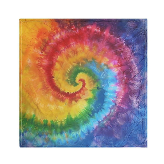 JSTEL Swirl Tie Dye Rainbow Color Cloth Napkins Set of 6, 20x20 Inch Washable and Reusable Napkin for Decoupage Dinner Party Everyday Use