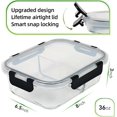 thumbnail image 2 of Glass Food Storage Containers Reusable Meal Prep Containers Reusable Fridge Organizers Lunch Container for Adults Food Storage Containers with Lid Airtight Pizza Storage Salad, 2 of 6