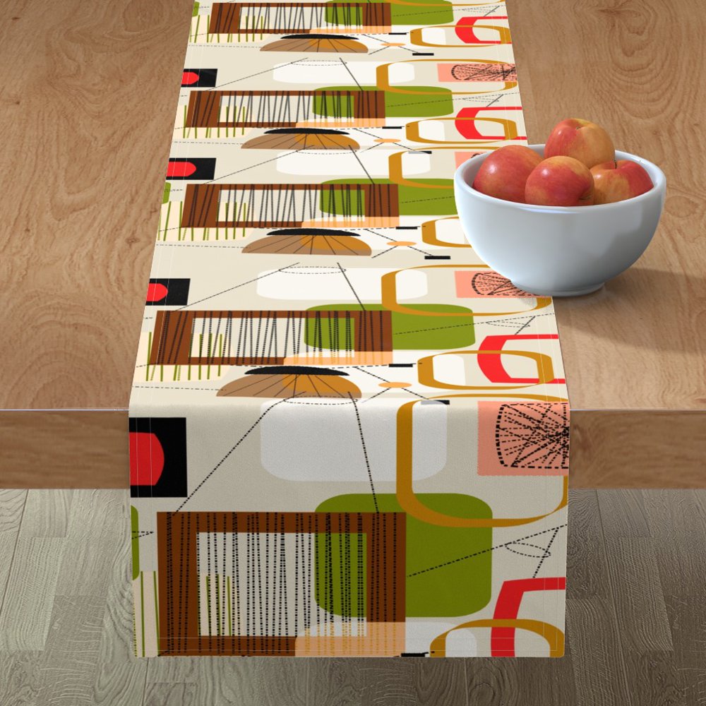 Table Runner Mid Century Modern Midcentury Abstract Vintage Atomic
