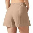 thumbnail image 3 of Comfort Linen Bermuda Shorts for Women Wide Leg Dressy Casual with Pockets, Button Detail Summer Shorts (Trendy & Versatile), 3 of 6