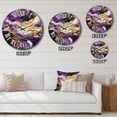 thumbnail image 4 of Designart "Liquid Magic in Purple and Gold IV" Abstract Oversized Wall Clock, 4 of 5