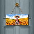 thumbnail image 2 of Vintage Rat Terrier Says Hello Mother's Day Summer Sunflower Field Landscape Wood Sign Ratty Dog Lover Hanging Wall Home Decor - 12005, 2 of 5