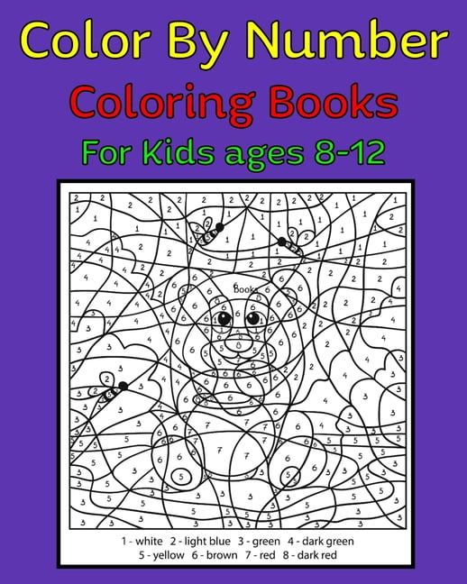 Color By Number Coloring Books For kids ages 8-12: 50 Unique Color By