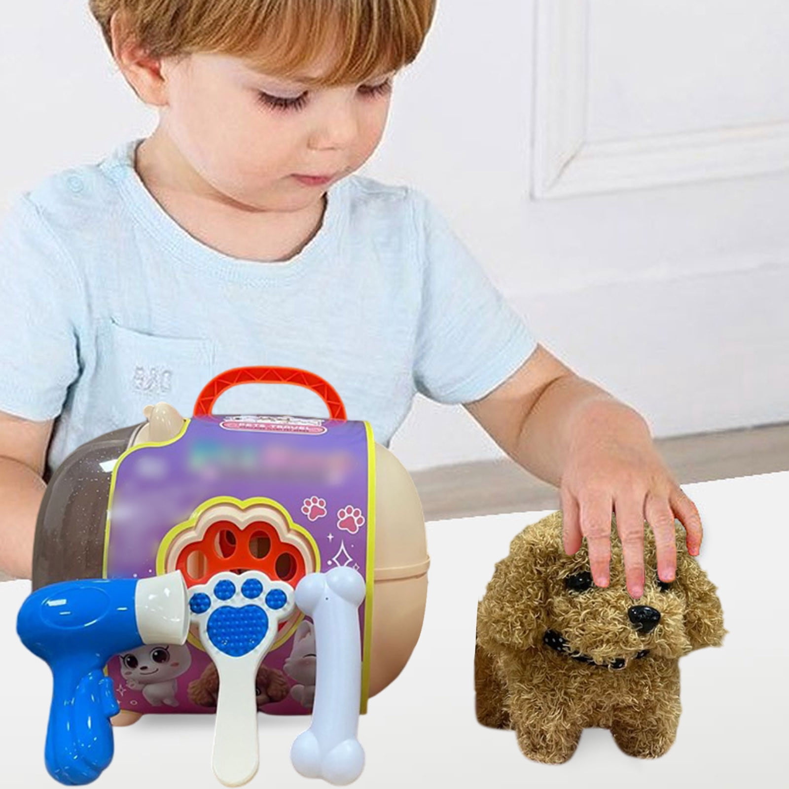 2026 Realistic Robotic Dog Cat Rabbit Toy Electronic Pet That Walks Barks Meows Wags Tail Interactive Plush Robot Animal Birthday Gift for K-ids Easter Present Christmas Halloween