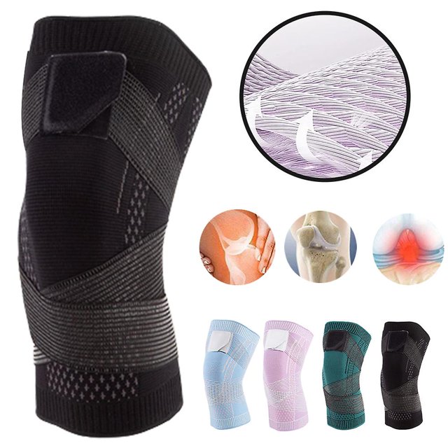 Knitted Nylon Sports Knee Pads Basketball Football Running Fitness Knee Pads Compression Sleeve Protective Knee Pads
