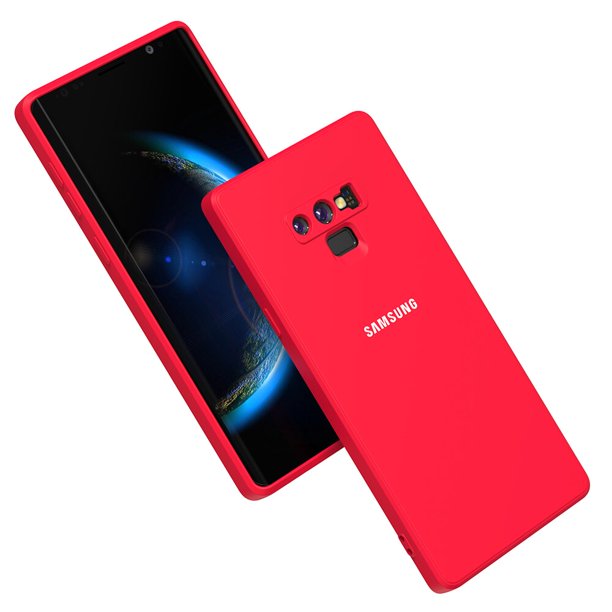 Funda protectora de silicona líquida suave para Samsung Galaxy Note 9, carcasa trasera para teléfono móvil, alta calidad QYM unisex