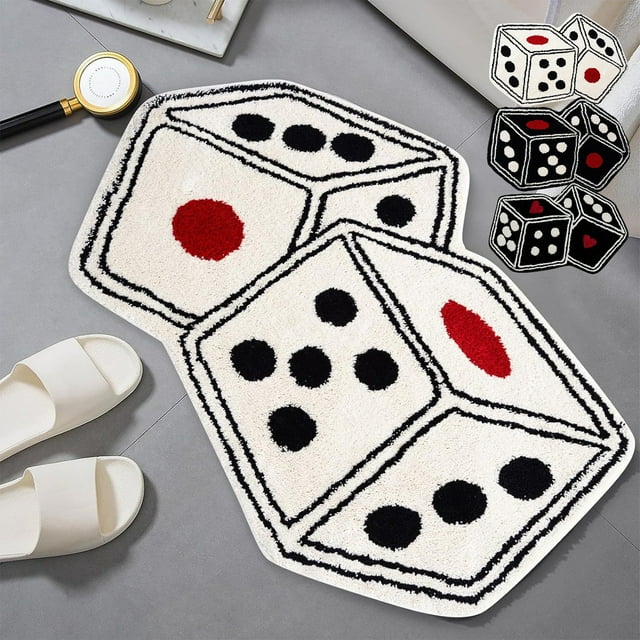Xihbxyly Ventas Hoy Alfonbrilla Juego de Dados, Alfonbrilla Absorbente Antideslizante para Baño, Alfonbra para El Hogar, Sala de Estar, Dormitorio, Manta de Noche.