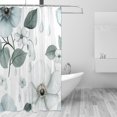 thumbnail image 2 of Monochrome Floral Art 72x72 Waterproof Shower Curtain Liners Durable Metal C-Hooks Fade-Proof Thermal Print Anti-Splash, 2 of 5