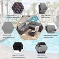 thumbnail image 3 of ALAULM 6 Pieces Patio Conversation Set, Outdoor Sectional PE Rattan Wicker Furniture Seat,Gray, 3 of 8