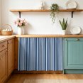 thumbnail image 5 of Navy Blue Small Cabinet Curtains 10"W x 11"L, Farmhouse Striped Modern Artwork Sink Skirt Dust-Proof Short Curtain for Bathroom Vanity Storage Cubby Desk, Self Adhesive Privacy Drapes, 5 of 9