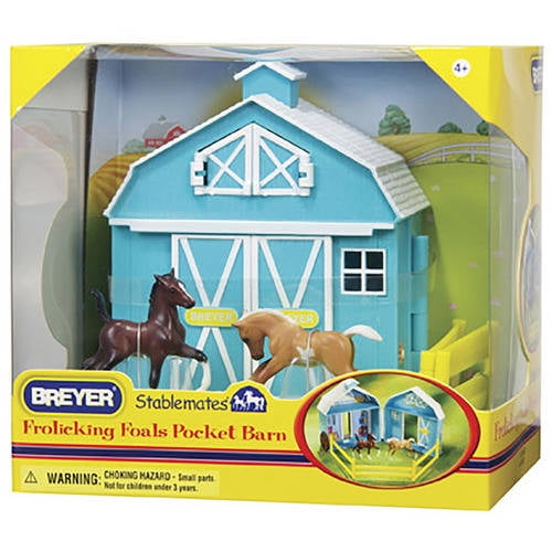 Breyer Stablemates Frolicking Foals Pocket Barn and Horse Play Set (1