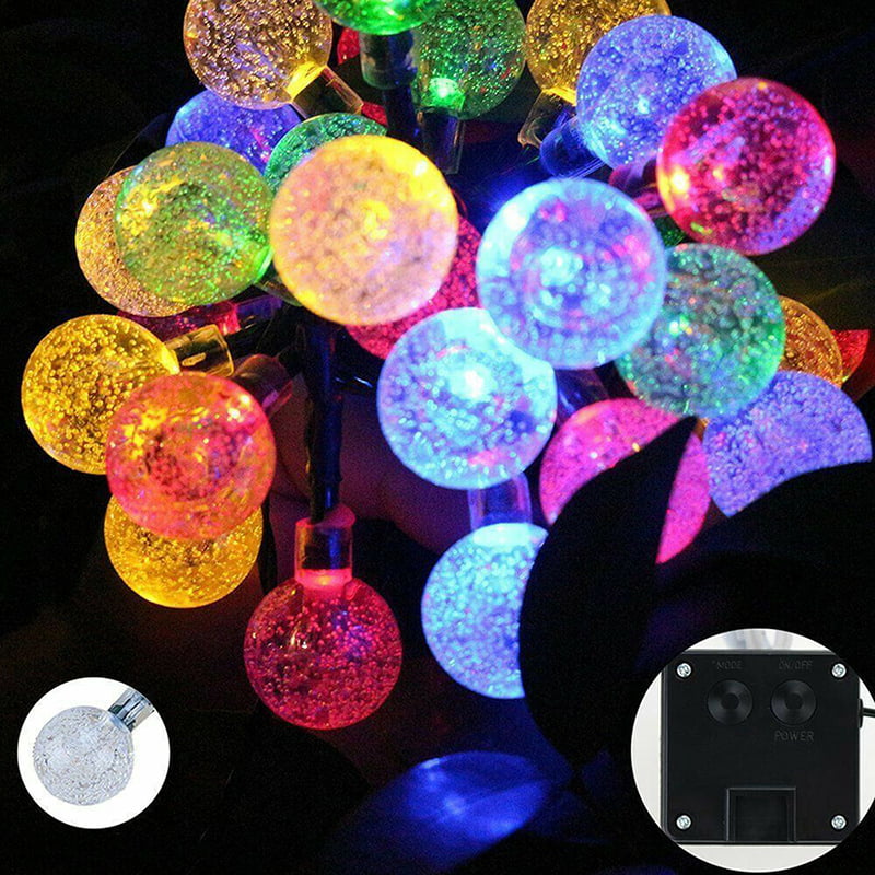 20 50 LED Solar Fairy Light Outdoor String Lamps Festoon Ball Bulb Garden Party 