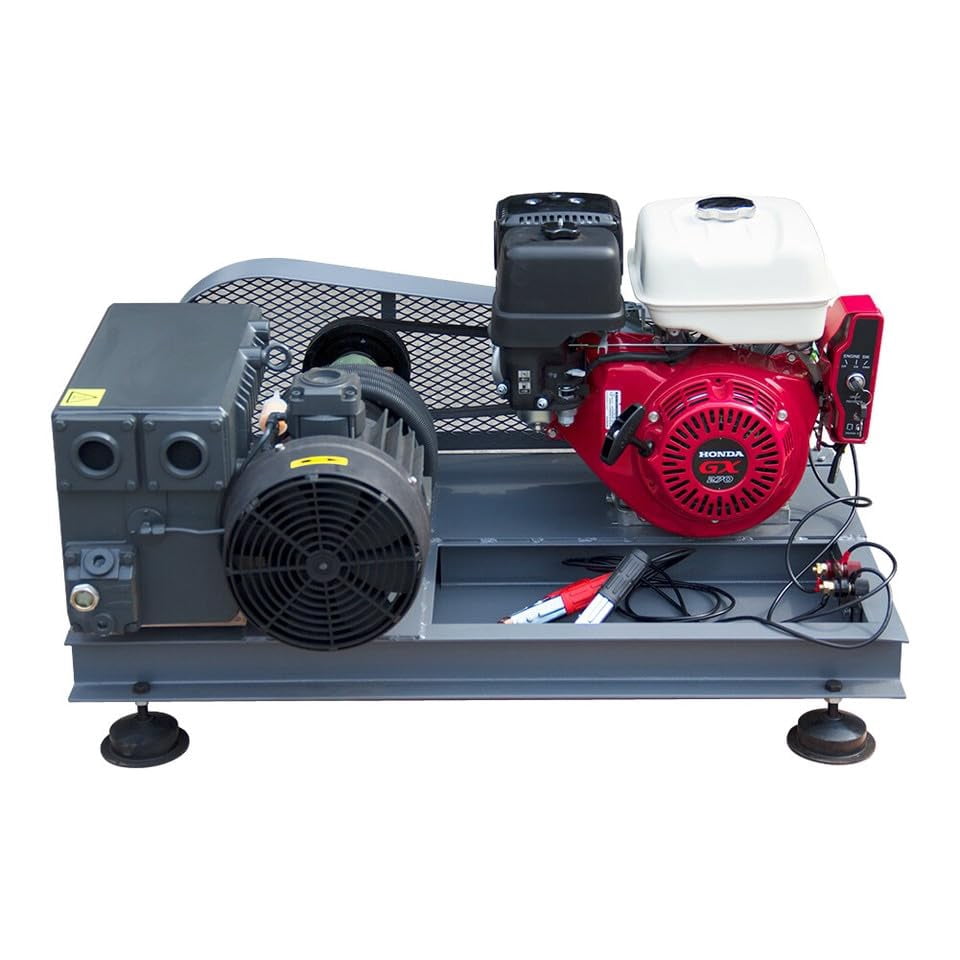 HPDMC 58 CFM Gasoline-Driven Oil Sealed Rotary Vane Vacuum Pump – Industrial Grade