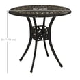 thumbnail image 3 of Outsunny 30-inch Round Patio Dining Table, Brown, 3 of 10