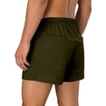 thumbnail image 7 of DPTALR Men's Solid Color Linen Casual Fashion Shorts, Elastic Drawstring Waist, Multi-Pocket, Beach & Seaside Shorts,Army Green,Big and Tall Men S, 7 of 7