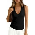 thumbnail image 5 of PRETTYGARDEN V Neck Tank Tops for Women Summer Outfits Ribbed Knit Shirts Casual Basic Tees Sleeveless Camisole Vest, 5 of 10