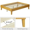 thumbnail image 4 of Yaheetech Full Size Wooden Platform Bed Frame with No Headboard, Natural Wood, 4 of 7