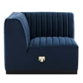 thumbnail image 2 of Modway Conjure Modern Channel Tufted Velvet Left Corner Chair in Midnight Blue, 2 of 4