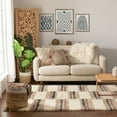 thumbnail image 6 of Well Woven Sabrina Ivory Shag Block Stripes Geometric Pattern Area Rug 4x6 (3'11" x 5'3"), 6 of 6