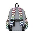 thumbnail image 3 of Multicolor Checkered Pattern Backpack for School, Cute School Bag with Adjustable Shoulder Straps and Padded Back, 13.4"x11"x4.7", 3 of 5