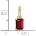 thumbnail image 2 of 14K Yellow Gold Created Ruby And Diamond Pendant (Width 5.5) (Length 15.9) - Jbsp, 2 of 5