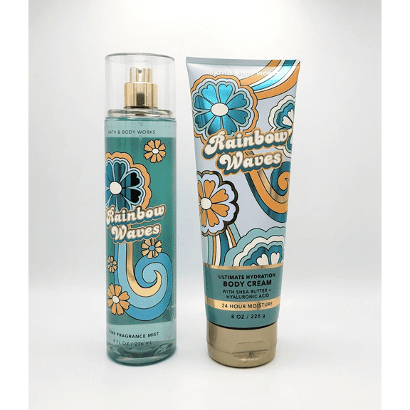 Bath & Body Works Rainbow Waves Body Mist & Body Cream 8 fl oz Set of 2