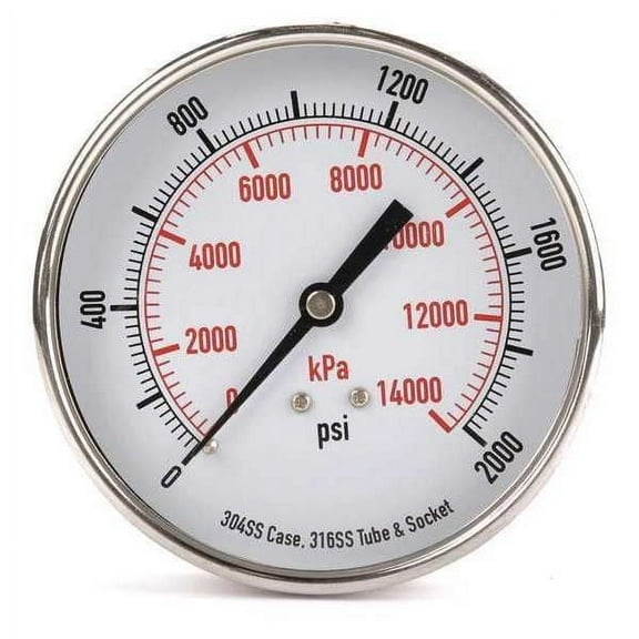Manufacturer Varies Pressure Gauge,Test,3-1/2 In 4FMY8