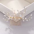 thumbnail image 4 of Peinado de novia flor de tocado de niña de cristal - dorado, 4 of 5