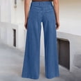 thumbnail image 4 of RQYYD Womens High Waisted Wide Leg Jeans with Vertical Seam Detail Stretchy Flared Denim Pants for Summer, 4 of 6