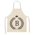thumbnail image 4 of Linen Kitchen Apron - Letter Printed Cotton Linen Sleeveless Apron Kitchen, 4 of 9