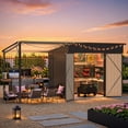 thumbnail image 6 of YODOLLA Outdoor Open-Sided Storage Shed, 8x6 Sheds & Outdoor Storage with 56 Sq. Ft Covered, 2-in-1 Tool Shed with Attached Hardtop Metal Pergola Gazebo, 6 of 8