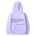 thumbnail image 5 of Arlun Fashion Letter Printed Hoodies for Women Loose Comfortable Long Sleeve Pullover Sweatshirt Casual Drawstring Preppy Hooded Tops with Pockets for Teen Girls Purple XXL, 5 of 5