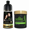 thumbnail image 2 of (6 pack) Herbishh Black Shampoo, Hair Dye Shampoo 3 in 1, 100% Grey Coverage, Demi-Permanent Hair Color for Men & Women, With Hair Mask Cream Combo, 2 of 6