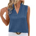 thumbnail image 6 of Njoeus Summer Tops for Women 2024 Tops for Women Trendy Linen Shirts for Women, Women's Plain V-Neck T-Shirt Sleeveless Cotton Top Trendy Blouse for Work Casual Plus Size Tank Tops for Women On Cleara, 6 of 9
