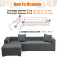 thumbnail image 5 of Super Thick Sectional Couch Covers L Shape Sofa Covers Stretch 2pcs Sofa Slipcovers for 3 Seater + 4 Seater Sectional Chaise Slipcover with 2pcs Pillow Covers for Pets, Grey, 5 of 14