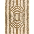 thumbnail image 2 of Hauteloom Noah Calup Living Room, Bedroom Soft Shag Neutral Area Rug - High Shaggy Plush Pile - High Low - Striped Boho Farmhouse - Orange, Beige, Brown, Gray - 5'3" x 7'3", 2 of 11