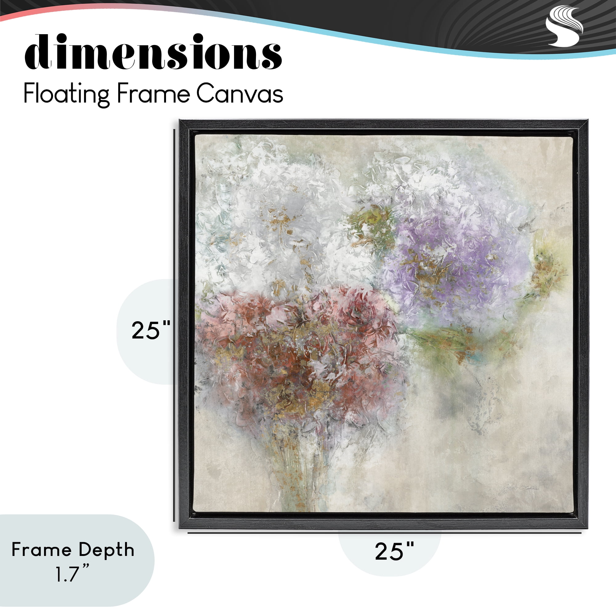 Stupell Industries Dappled Visuals Flowers Black Framed Floater Canvas Wall Art, design by Leah Rei