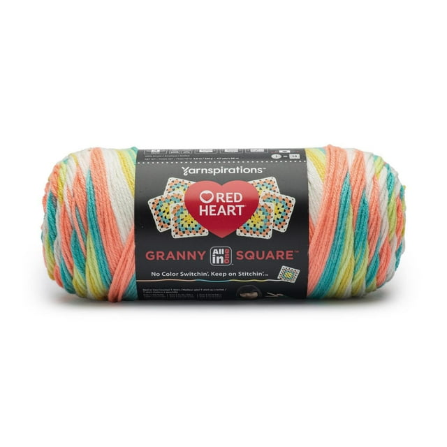 Red Heart® All In One Granny Square™ #4 Worsted (Medium) Acrylic Yarn 8.8oz/250g 417 Yards