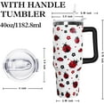 thumbnail image 2 of Ladybug Tumbler Handle Lid and Straw, Ladybug Gifts for Women Girls,40oz Lady Bug Skinny Travel Mug Tumbler Cup Water Botter,Ladybug Decor Accessories Stuff, 2 of 6